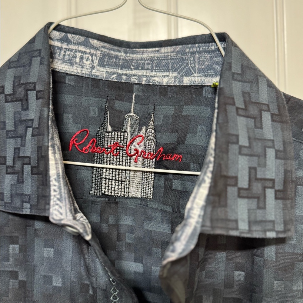 Robert Graham Super Soft Black Patterned Button-D… - image 3